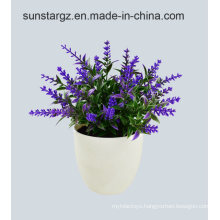 PE Plastic Lavender Fake Flower Artificial Plant Mini Bonsai for Home Decoration (51083)